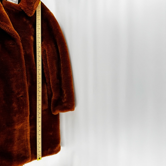 MANGO Faux fur teddy coat - cognac brown size L - Picture 9 of 9